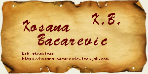 Kosana Bačarević vizit kartica